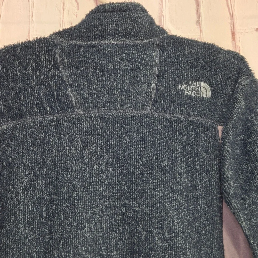 The North Face Fleece Jacket Polartec Full Zip Mock Neck Warm Blue Mens Medium